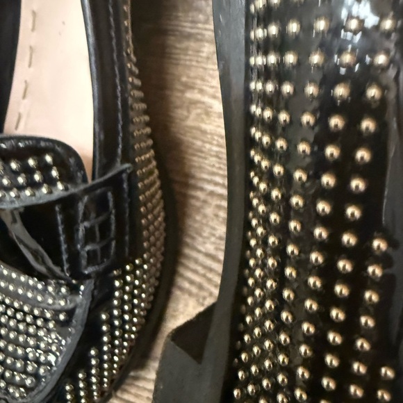 Miu Miu size 38.5 (8) GUC / EUC Black and Silver Studded Loafers - Picture 5 of 16